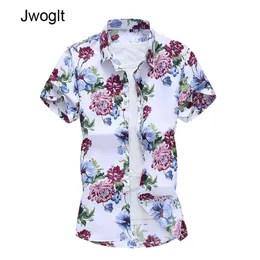 45KG120KG Sommer Blumen Druck Männer Hemd Turndown Kragen Kurzarm Casual Strand Urlaub Hawaiian Shirts Männer 5XL 6XL 7XL 210412