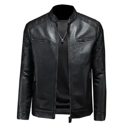 S Autumn Leather Jacket Men Fashion Motorcykeljacka H￶gkvalitet PU -l￤der Male Jackor och rockar Outwear S4XL 220816