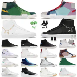 Blazer Mid 77 Running Shoes For Womens Mens White Pendants Asparagus Snakeskin Grey Tones Mosaic Green Beach Catechu Sneakers Trainers Size 36-45