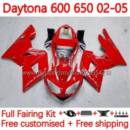 Daytona600 Daytona650 02-05 gövdeli 148no.3 Cowling Daytona 650 600 cc 02 03 04 05 Daytona 600 2002 2003 2004 2005 ABS Fairing Kit Fabrika Kırmızı