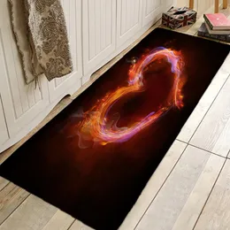 Teppiche lieben Flame Flur Küchen Eingangstür Mat Anti-Rutsch-Floor-Teppich Badezimmerbereich