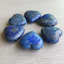 Naszyjniki wisiorek moda dobra jakość naturalne lapis lazuli mają dziurowe wisiorki serca 30 mm do biżuterii wytwarzają 6pc/działki hurtowe