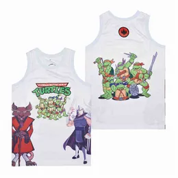 Man Blank Turtles Movie Basketball Jerseys TMNT STREDDER SPLINTER 2007 Vintage White Color Stitched HipHop Stitched Pure Cotton Hip Hop Breathable For Sport Fans