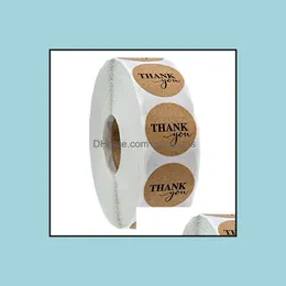 Adhesive Stickers Tapes Office School Supplies Business Industrial 500Pcs Roll Natural Kraft Paper Round Sticker Thank You For Supporting