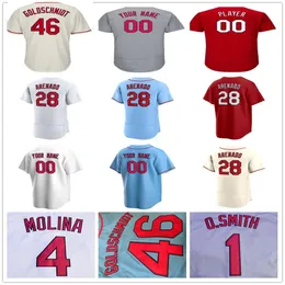 Albert Pujols Jersey Nolan Arenado Paul Goldschmidt Ozzie Smith Stan Musial Harrison Bader Yadier Molina Bob Gibson Dejong Jack Flaherty Beyzbol Miles Mikolas