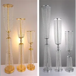 Party Decoration 10st/Lot Acrylic Crystal Wedding Centerpiece Tall Flower Stand Road Table Decor Dekorationer ELPARTY
