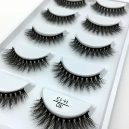 5 Pairs Multipack Faux 3D Mink Hair False Eyelashes Handmade Fluffy Long Lashes Nature Makeup Tools H13 220524