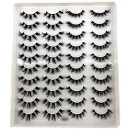 Falsos cílios 20 pares 15-20mm Natural 3D Fake Lashes Kit de maquiagem Extensão MAQUIAGEMFALSE