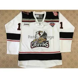 Thr #11 DANIEL CLEARY Grand Rapids Griffins White Men's Hockey Jersey Embroidery Stitched Customize any number and name Jerseys