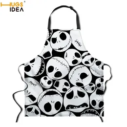 the Nightmare Before Christmas Print Kitchen Sleeveless Apron Chef Cooking Accessories Apron Cool BBQ Oil Proof Apron 201007