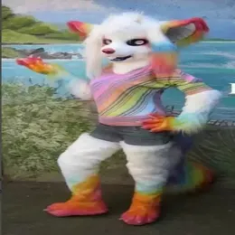 Abito colorato Fursuit Costumi mascotte Carnevale Regali di Hallowen Adulti unisex Fantasia Giochi di società Outfit Festeggiamenti per feste Abiti per personaggi dei cartoni animati