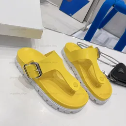 Kadın Yaz Platformu Sandalet Terlik Kaydırıcılar Moda Katı Gerçek Deri Gladyatör Tasarımcı Flip Flop Plaj Rahat Sandalet Kutusu Ile