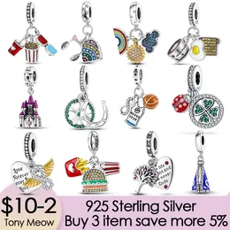 925 Silver Fit Pandora stitch Bead Dog Elephant Motorcycle Bracelet Charm Beads Dangle DIY Jewelry Accessories