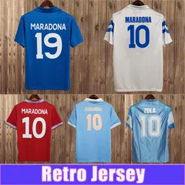 86 87 1991 1993 Neapol retro koszulki męskie koszulki piłkarskie Maradona Zola Home Blue Away White 3rd Red Football Shirt Short Sleeve