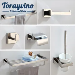 Kit de acessórios para banheiros de Torayvino Banheiro 13 espécies Montagem de parede peças de banheiro de toalha Sabonete Rackhook UpToilet Brush etc Y200407