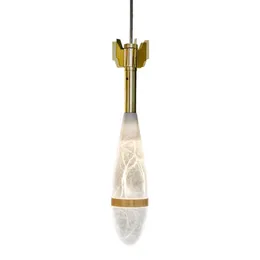 Pendellampor nordiska postmoderna marmorskal ljus kreativ design matsal villa hängande lampa art deco suspension armatur Ledpendant