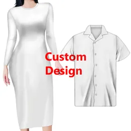 Doginthehole Paar Kleidung Custom Design Männer Shirts Plus Frauen Sexy Bodycon Bleistift Kleid Outfits Für Party 2Pcs 220616