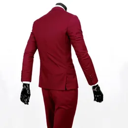 Men's Tracksuits Pcs/Set Terrific Wedding Suit Set Pure Color Zipper Business Split SetMen's