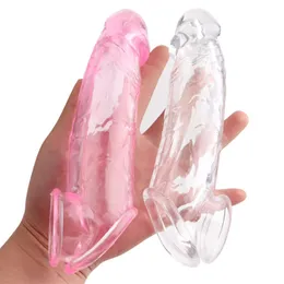 Sex Toys Masager Penis Cock Massager Toy Silicone Cover Extension Crystal Imitation Wolf Tand Make och hustru Lock Essence HY26 5XSR K5PC