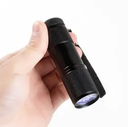 Luce per flash UV portatile in lega di alluminio Luce viola 9 LED da 30 libbre Mini 4 colori