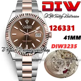 DIW diw126331 SA3235 orologio automatico da uomo 41 mm lunetta scanalata quadrante cioccolato indici a bastone bracciale in acciaio Oystersteel 904L con la stessa scheda di garanzia seriale orologi eternità
