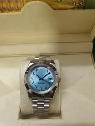 Z oryginalnym pudełkiem męskie zegarek BP 228206 Platinum 40 mm Day-Date Ice Blue Arabic Rzadka tarcza Automatyczna moda męska zegarki Składanie zegarków mechanicznych