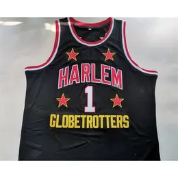 CHEN37 Custom Basketball Jersey Men Youth Women #1 Harlem Globetrotters Jersey Larry Shorty High School Throwback Size S-2XL eller något namn och nummertröjor