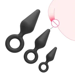 Adulto Produto Silicone Handheld puxar anel posterior plugue anal para casal mulheres vaginalmasturbação bunda prostate massagem sexy brinquedo