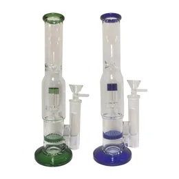 10 '' polegada de vidro bongs tubos de água fumando cachimbo tigela grossa corrediça com alça águas reciclar filtro azul verde disponível em estoque