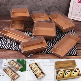 Gift Wrap Rectangular Transparent Plastic Box Sandwich Snow Mei Niang Packaging Dessert Shop Swiss Roll Cake Boxgift