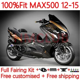 Wtryskowe owiewki formy dla Yamaha Tmax-500 MAX-500 T MAX500 12-15 Bodywork 33no.0 Tmax Max 500 TMAX500 12 13 14 15 T-MAX500 2012 2013 2015 Zestaw Body Body Black Golden