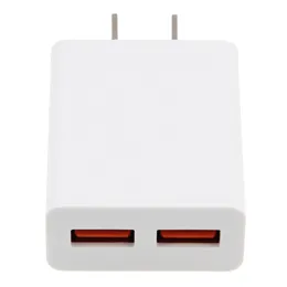 Szybkie ładowanie 5V 2A Podwójne porty USB US Plug AC WALL TALL TALL ADAPTER DOMOWE DO SAMSUNG S8 S10 HTC Xiaomi Android Telefon