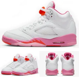 2022 High Quality Jumpman 5 V Women Men Basketball Shoes 5s GS Pinksicle/Safety Orange White Sports Sneakers Trainers Size 36-47