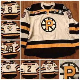 MTHR 40THR TAGE Providence Bruins 게임 착용 유니폼 8 Chris Breen 2 Alex Grant 49 Frank Vatrano 2015-16 Hockey Jersey Custom Number and Name