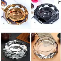 Crystal Glass Oktagonal Ashtray Creative Personlighet 5 Typ av Färg Mode Utsökt Craft Home Decoration Ashtray Bes121