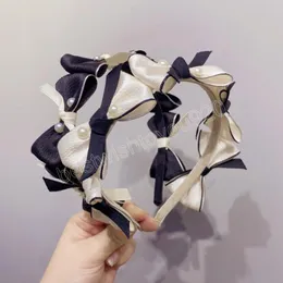 أزياء المرأة عقال أعلى جودة اليدوية أغطية الرأس اللؤلؤ bowknot hairband الفتيات الربيع الصيف اكسسوارات للشعر