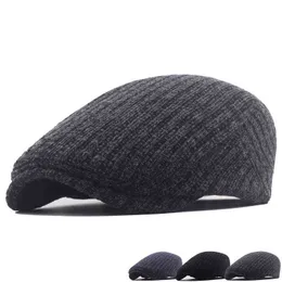 Autumn Winter Knitted Warm Beret Men Large Head Vintage Fishbone Octagon Adjustable Cap Gatsby Flat Hat Boina Peaky Blinders J220722