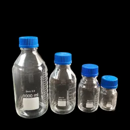 Garrafa de reagente redonda com GL45 Blue Screw Cap Fontes 100ml 250ml 500ml