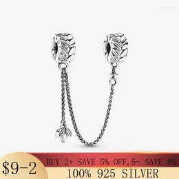Andra 2022 925 Sterling Silver Wheat Ear Carved Fixed Clip Safety Chain Charm Bead Fit Original Armband Women Jewelry Making Wynn22