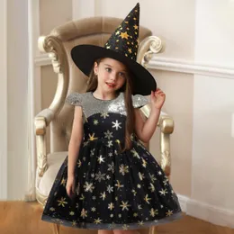 Sukienka dla dzieci dla dziewcząt sukienka urodzinowa sukienki cosplay wiedźmy sukienki kwiat dziewczyny sukienki ślubne zestawy imprezowe ubrania na Halloween FS7805 0725