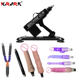 Iigrk sexy love máquina para homem e mulheres com 8 dildos acessórios brinquedos, pistola automática de bombeamento retratable A2