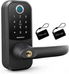 Smart Lock SMONET Fingerprint Door Locks with Keypad Keyless Entry Handle Wireless Electronic Bluetooth Digital APP Key Passcode