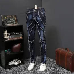 Jesienne dżinsy samozwańcza osobowość Bezpośrednio Kanister Długie spodnie projektant marki Erkek Jean Pantolon 220328