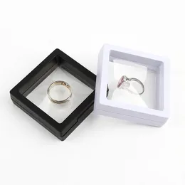 PE Film Jewelry Storage Box 3D Casing Case Gemstone Free Stand Floating Floating Gembrane Ring Ring Displace Display Holder