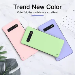 الحالات الهاتفية ذات اللون الحلوى النحيف لـ Samsung Galaxy S21 S20 Fe S10 S9 Plus Note 20 Ultra 10 9 PC Cover Hard Matte