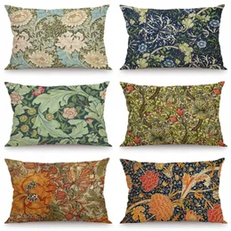 Kuddefodral Xunyu Rectangle Cushion Cover Vintage Flowers Pattern Printed Pillow Case JX006 220623