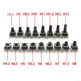 Schalter 200 Teile/los 6 Push Button 6 MM DIP Light Touch Horizontal-Typ H 4,3/4,5/5/5,5/6/6,5/7/7,5/8/8,5/9/9,5/10/11/11,5/12 Schalter