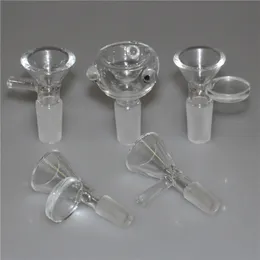 Smoke Dry Herb glidglasskålar 10mm 14mm 18mm med blomsnöflinga filterskål för Bongs Ash Catcher rökskålar