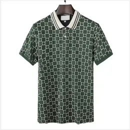最高品質2022夏の豪華なデザイナーポロシャツ男性カジュアルピケポロススネーク蜂刺繍コットンジャージーポロマンブラックブルーグリーンレッドブラウンTシャツ
