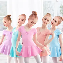 Scenkläder Bomullsballet Leotards för Girls Kid Dance Dress Bodysuit Child Training Dancewear Gymnastics Class